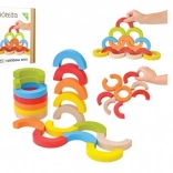 Træ-balance-mosaik regnbuebuer 24 dele