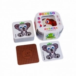 Pexeso til børn Dyr i metalkasse