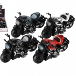 Mini motorcykel metal/plast med træk-op funktion - 4 farver