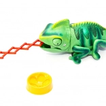 Interaktiv grøn kamæleon med fjernbetjening og LED-lys