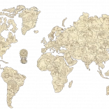 Trædyrverdenskort 3D, størrelse M