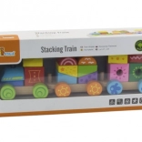 Træstablings-tog til børn 18 m+