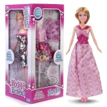 Modeldukke med garderobe 29 cm