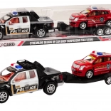 Politipickup med autotrailer og terrængående bil