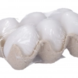 Dekorative hvide plastæg 6 cm, 6 stk