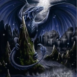 Puslespil 1500 brikker sort drage Ravensburger