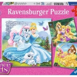 Ravensburger puslespil Disney prinsesser og deres kæledyr 3×49 brikker
