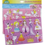 Tegneskabeloner prinsesser og ballerinaer LENA