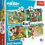 Puslespil 4 i 1 – en skøn dag MICKEY MOUSE
