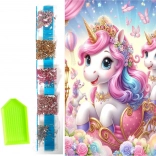 Diamantmaling på lærred – enhjørninger i karet 23 × 30 cm