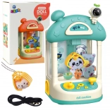 Smart børnespil i boks – blå plysdyr- og kuglegribemaskine