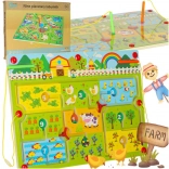 Magnetisk labyrintspil i træ Gård for 2 spillere