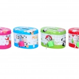 Oval sparebøsse i metal 10 × 6,5 cm