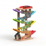 Stor træ racerbane med 6 ramper til børn