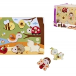 Træpuslespil med 9 brikker – 28 × 18 cm