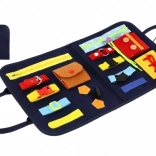 Pædagogisk motorikplade i filt med lynlåse, knapper og spænder 24 × 27 × 4 cm