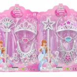 Prinsessesæt krone og scepter med halskæde og øreringe