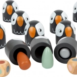 Farverigt vendespil Small Foot Safari – hukommelsesspil i træ med terning