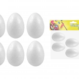 Dekorative styroporæg 6 cm, 6 stk