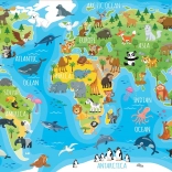 EDUCA puslespil Verdenskort med dyr 150 brikker