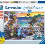 Ravensburger puslespil Solnedgang over Santorini 300 brikker