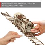 Træ 3D-puslespil WOODEN CITY Express med skinner