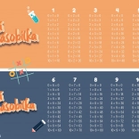 Dobbeltsidet læringsunderlag til bord 60 × 40 cm for indskolingen