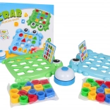 Færdighedsspil Krabber – farvede former og klokke