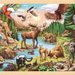 GOKI træpuslespil Nordamerikas vilde natur 96 brikker