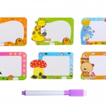 Tavle med viskelæder og pen