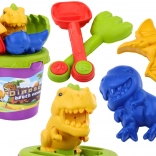 Sandsæt med dinosaurforme – spand, skovl og rive