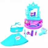 Sminkebord til børn med spejl og fungerende føntørrer