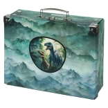 Sammenklappelig skolesæt Dino med beslag