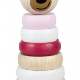 Lyserød træpyramide med bjørnehoved