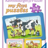 Puslespil 3x6 dyr RAVENSBURGER