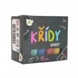 Farvede fortovskridt i æske, 15 stk.