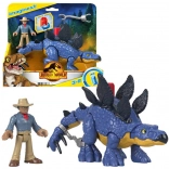 imaginext jurassic world stegosaurus og dr. grant – actionfigursæt