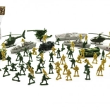 Sæt med plastik-soldater med tilbehør 81 stk.