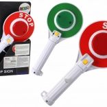 Politiets stop-/køreskive til børn – dobbeltsidet med lys (stop/kør)