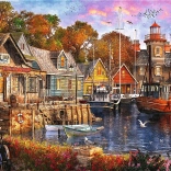 Puslespil TREFL Premium Plus tea time – havn ved havet (1000 brikker)