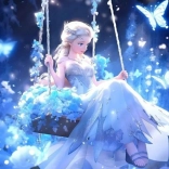 Diamantmaling Elsa på gyngen