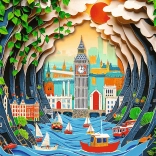 Puzzle Trefl Paper Art: London 1000 brikker