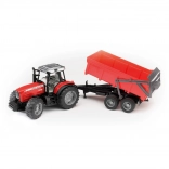 Bruder traktor MASSEY FERGUSON med tiptrailer, rød