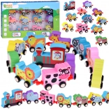 Træfarvet tog med dyr