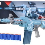 Sølvfarvet legetøjsgevær BLAZE STORM med optik og 20 skumprojektiler, 6+