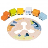 goki træ-trevlingslokomotiv med fem vogne