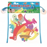 Badeklistermærker med dinosaurmotiver og net