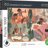 Puslespil TREFL UFT Yoga, Cats & Coffee Godmorgen 1000 brikker