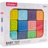 Sæt af gummisensoriske klodser med matematikaktiviteter (12 stk.)