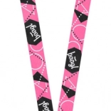 Pink nøglering BAAGL – lanyard 45 cm af slidstærk polyester